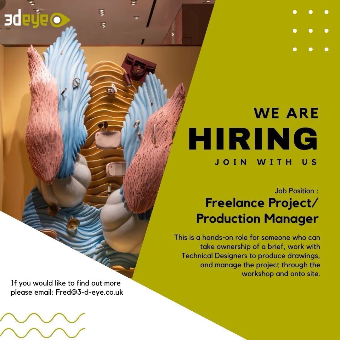 Exciting times at 3D Eye!!
.
Please get in contact if you would like hear more about the job role. 
.
Email: Fred@3-d-eye.co.uk